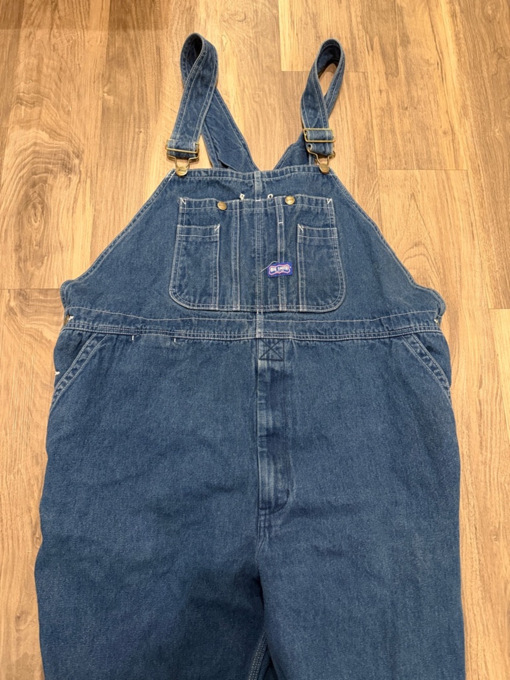 👖 Big Smith Denim Bib Overalls 46x30 Workwear Carpenter Utility Overalls